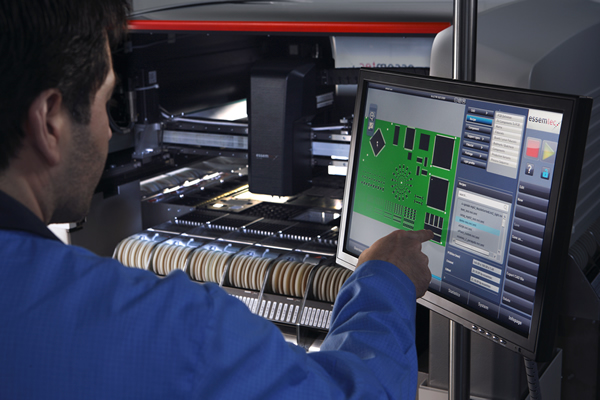 Fig. 2: ePlace - Essemtec’s graphical, touchscreen based software interface for a modern and effective production