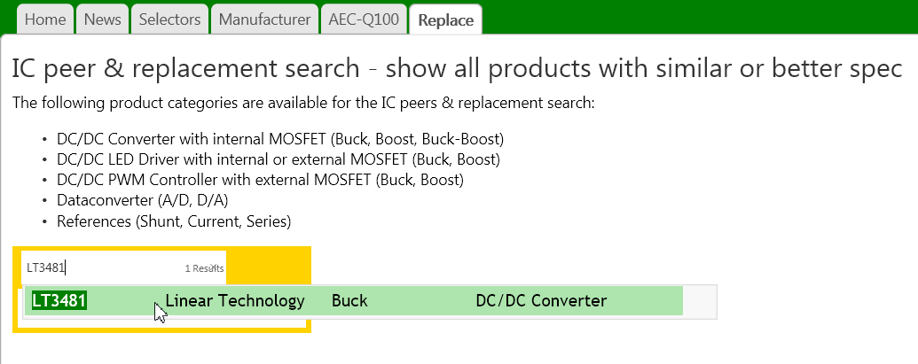 Figure 2 - With the part number in the quick-select field, just click on the correct one once it shows up