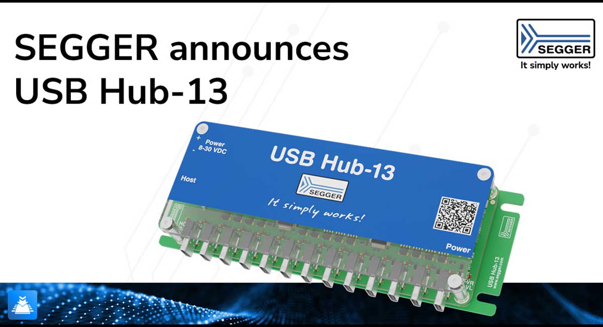 SEGGER announces industrial grade 13-port USB hub