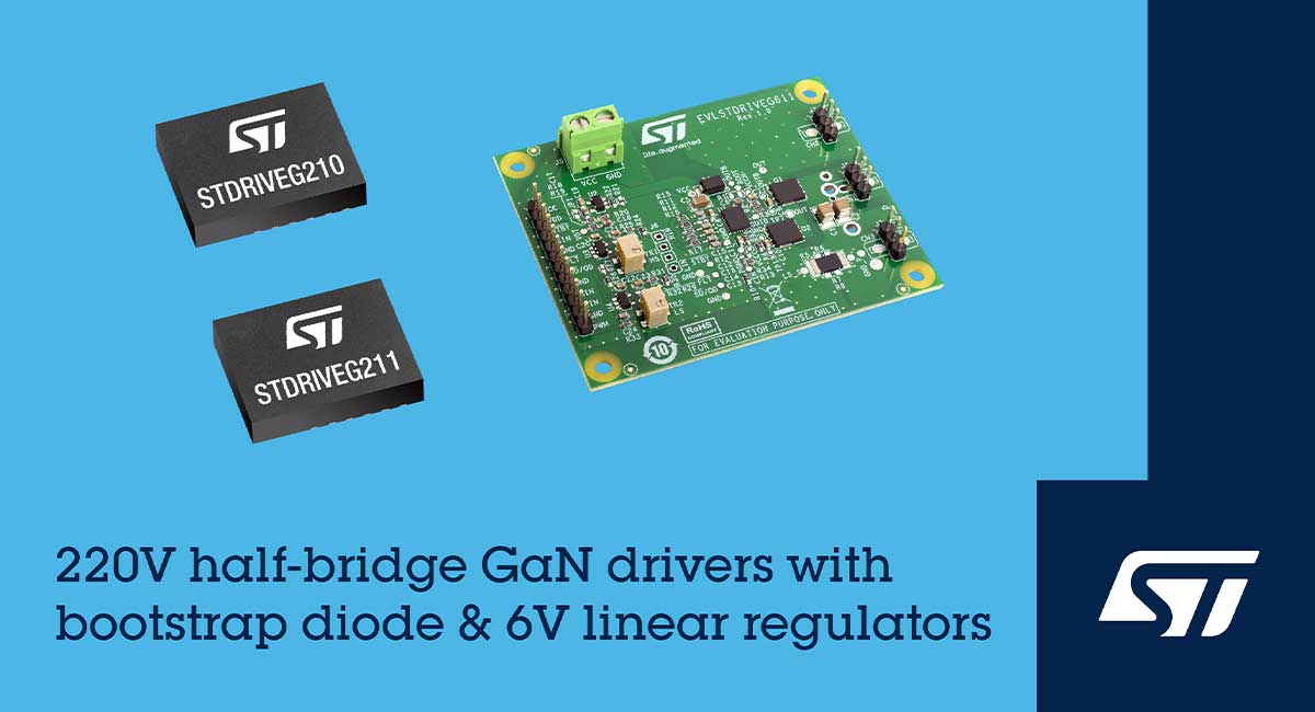STMicroelectronics’ half-bridge gate drivers ease design with GaN