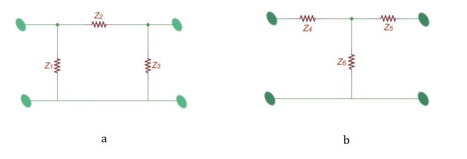 Delta and star types of equivalent schemes for four-terminals