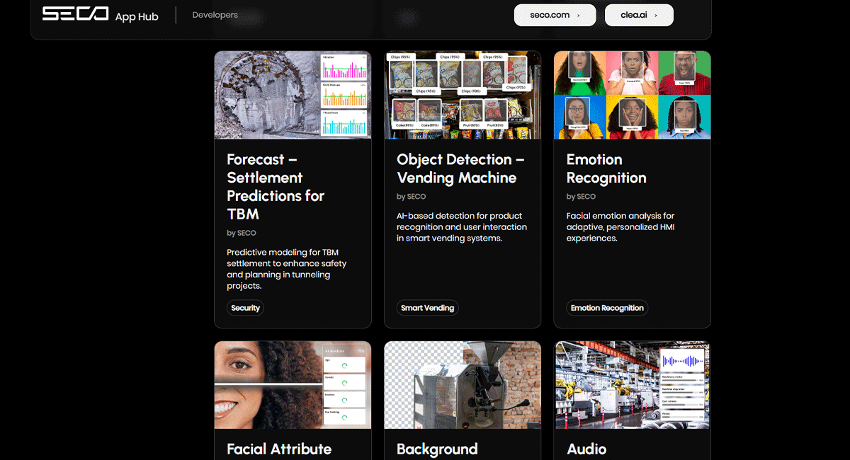 Seco's AI apps for vending, emotion recognition and sound analysis