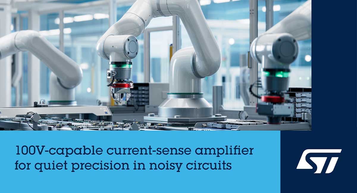 100V-capable current-sense amplifier from STMicroelectronics