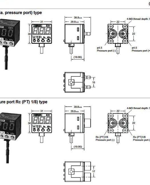 Space-saving micropressure sensors boast LED indicatorer