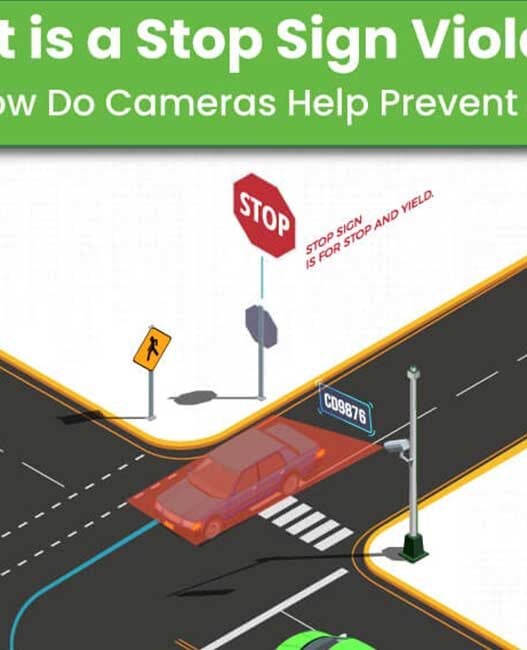 What is a stop sign violation, and how do cameras help prevent it?