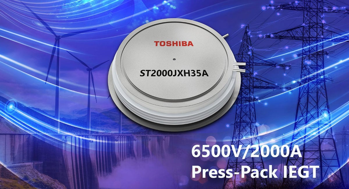 Toshiba Electronics Europe GmbH announces the launch of the ST2000JXH35A, a new 6500V/2000A press pack injection enhanced gate transistor