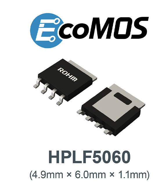 ROHM’s new compact, reliable package added to automotive 40V/60V MOSFET line up