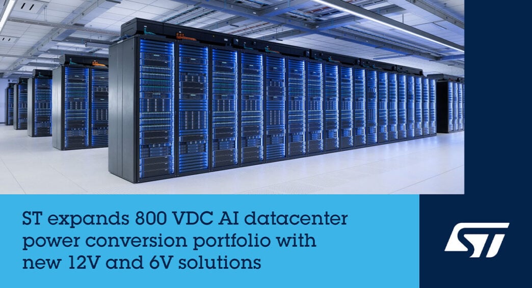 STMicroelectronics expands 800VDC AI datacentre