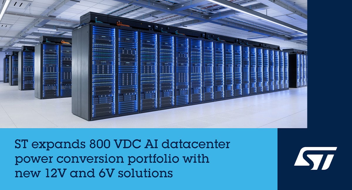 STMicroelectronics expands 800VDC AI datacentre