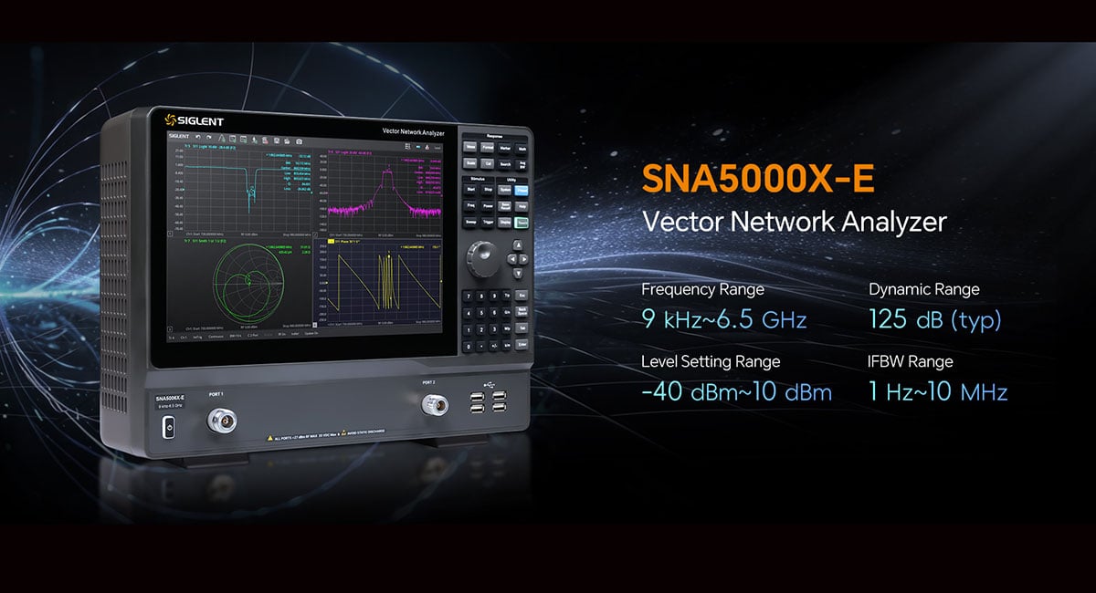 Siglent VNAs cover 9kHz to 6.5GHz