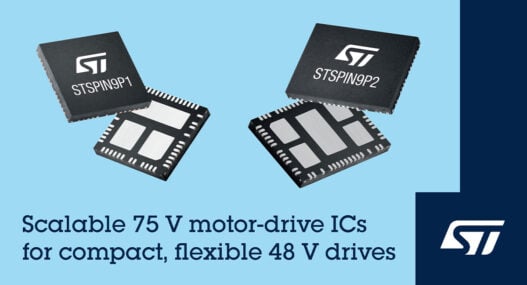 STMicroelectronics reveals 75V STSPIN motor-drive ICs for scalable industrial drives
