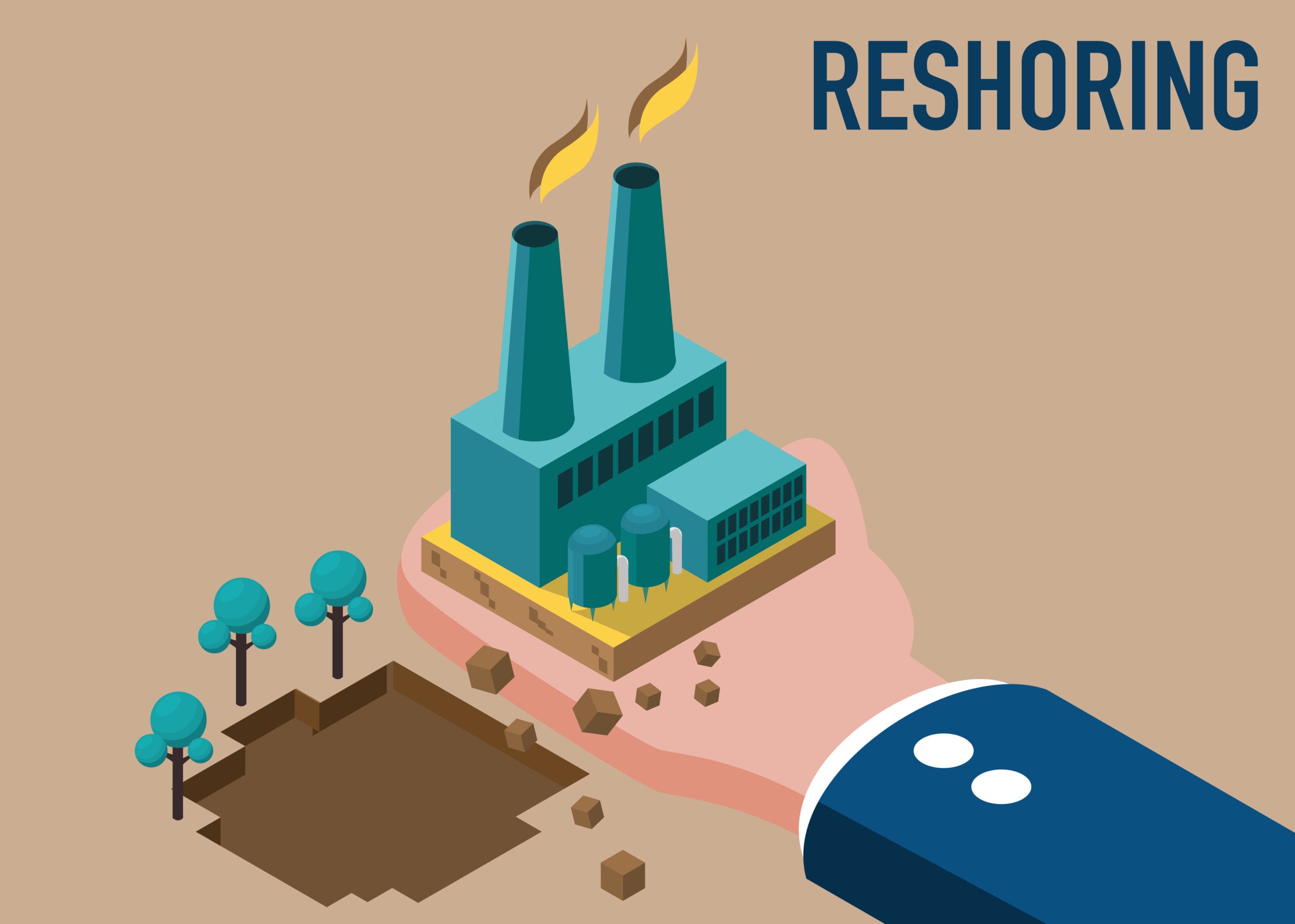 Reshoring is becoming a growing topic for numerous electronic manufacturers.(Source: Adobe Stock/Pitakpong)