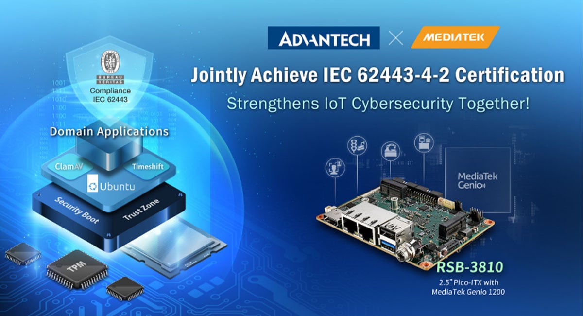 Advantech & MediaTek achieve certification to enhance industrial cybersecurity