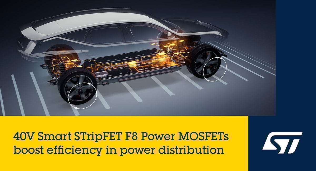 STMicroelectronics’ low-resistance MOSFETs save energy