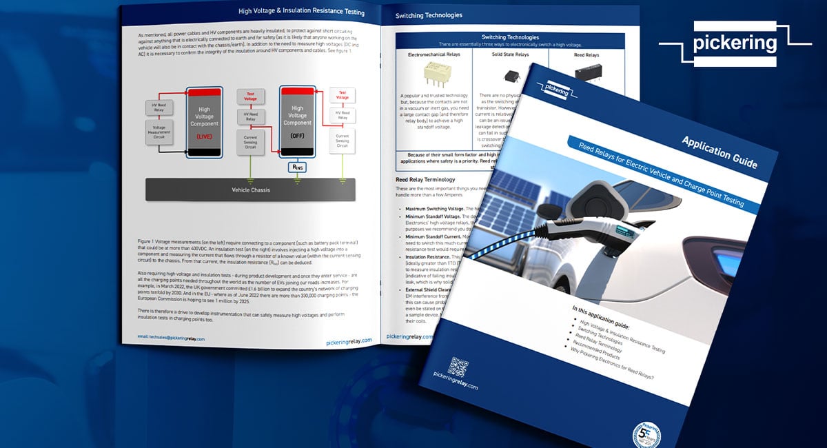 Pickering guide highlights the benefits of reed relays for EV and ChargePoint testing