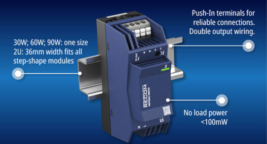 Ultra-slim 2U DIN rail AC/DC now available in 30W