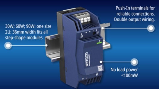 Ultra-slim 2U DIN rail AC/DC now available in 30W