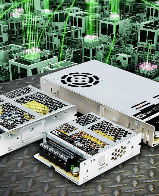 Compact 35 to 350W AC-DC power supplies improve system reliability