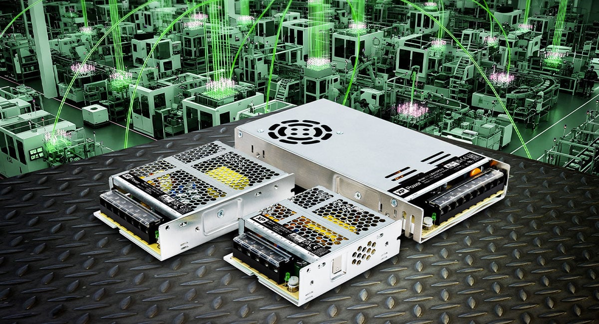 Compact 35 to 350W AC-DC power supplies improve system reliability