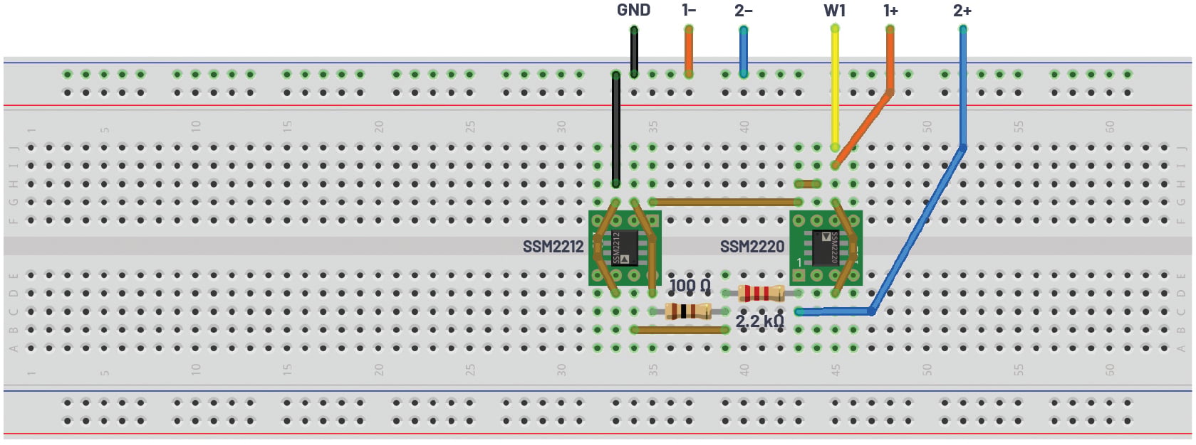 Figure 2. Regulator breadboard circuit