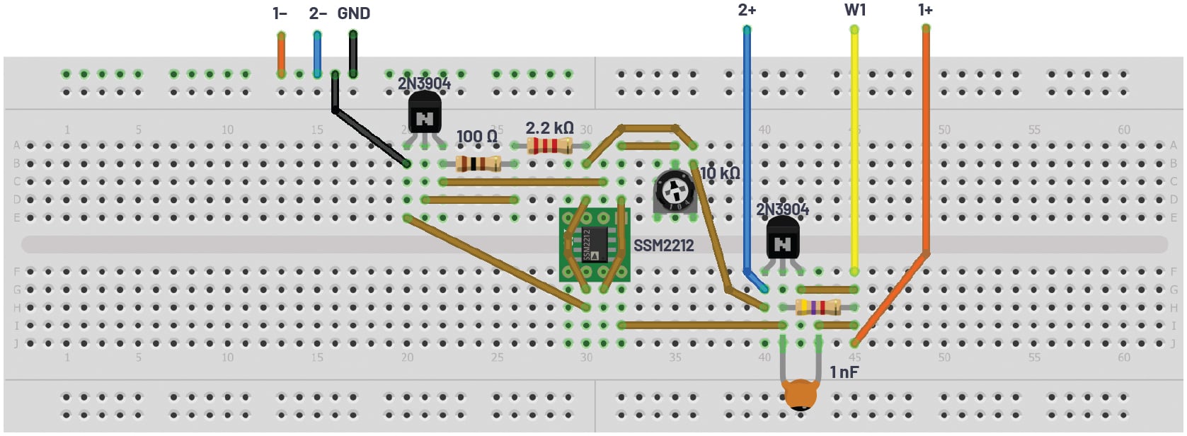 Figure 5. Enhanced regulator breadboard circuit
