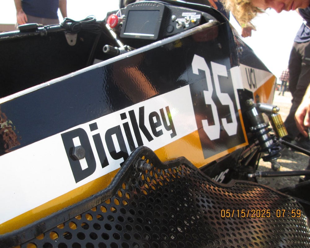 Race car designed by Velasco and a team of Formula SAE students