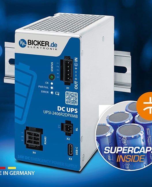 New DC UPS with Supercap buffering for fail-safe 24V systems
